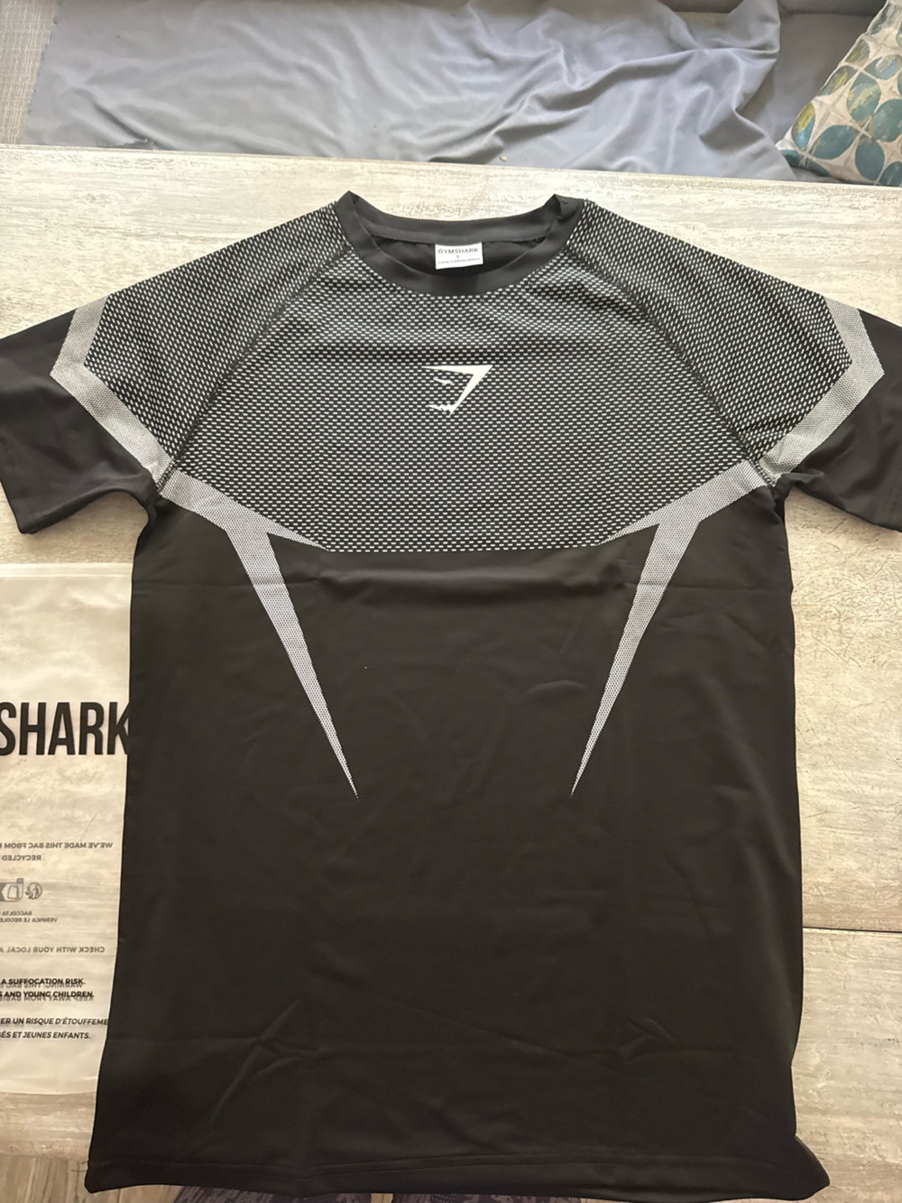 Gymshark Black & White Onyx v5 Compression Shirt Short Sleeve